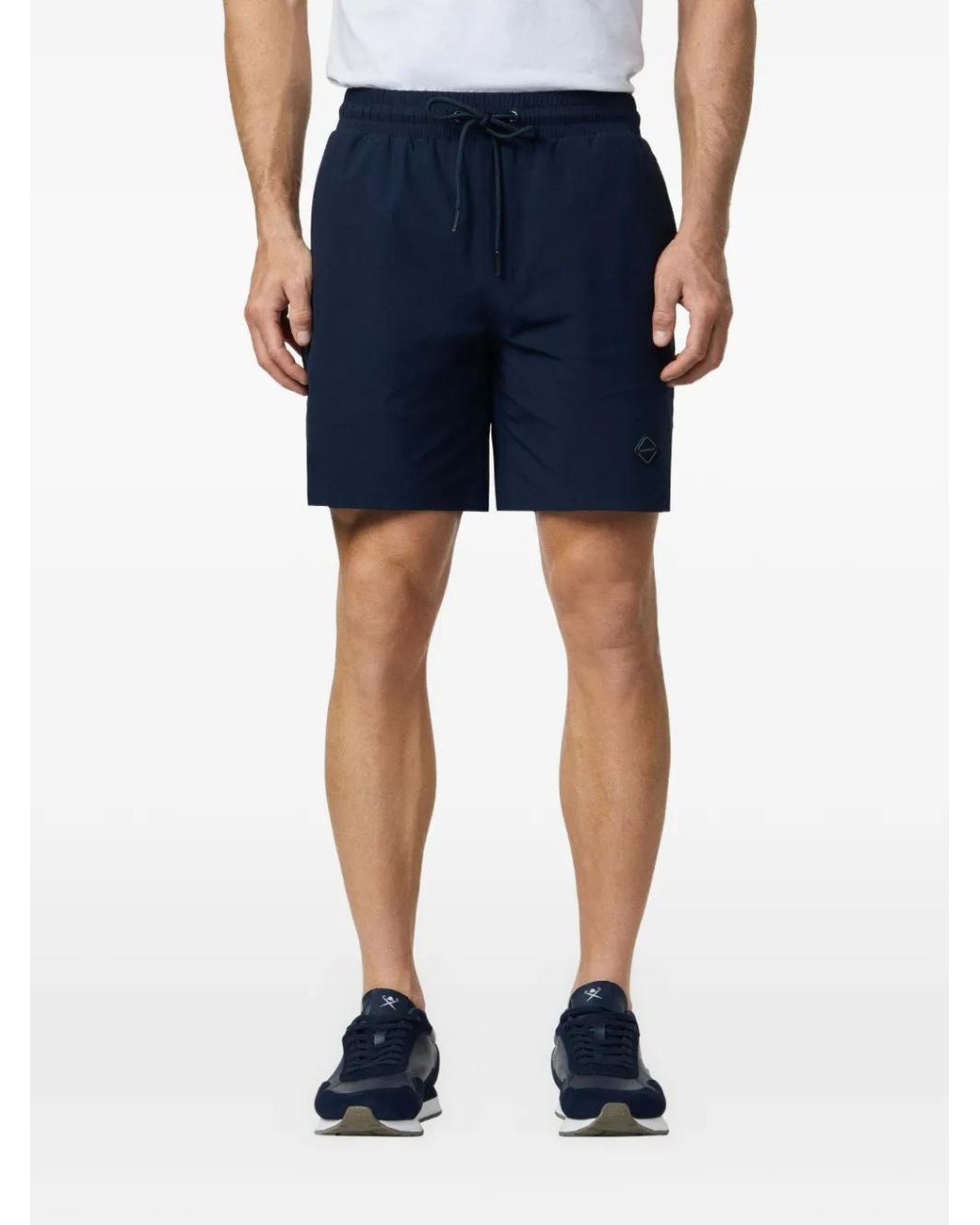 Hackett Blue Logo-Patch Drawstring Shorts for men