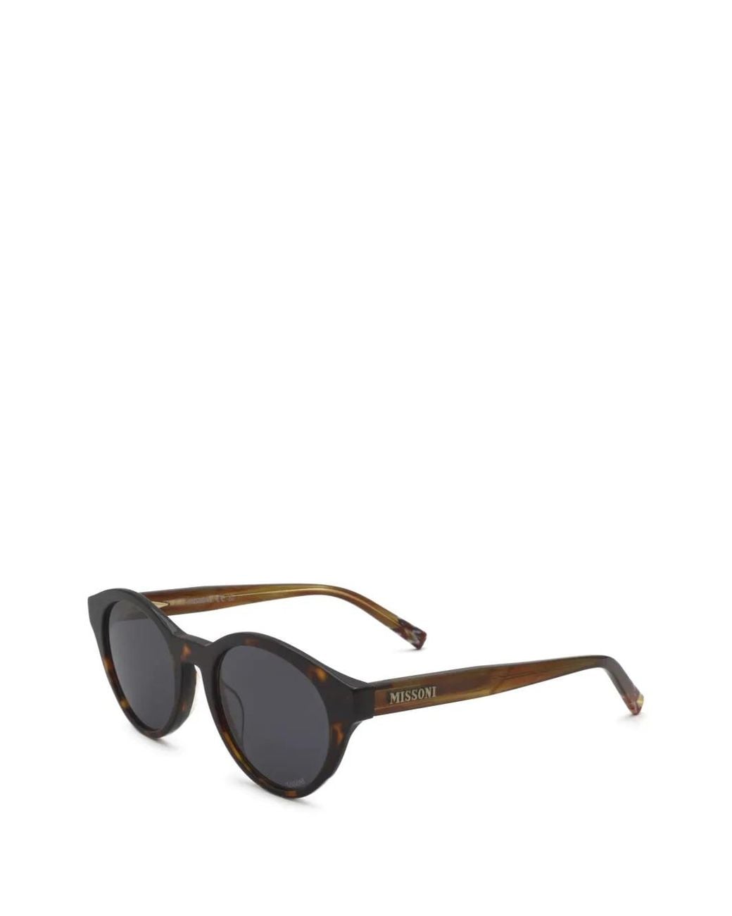 Missoni Metallic Tortoiseshell-Effect Round-Frame Sunglasses