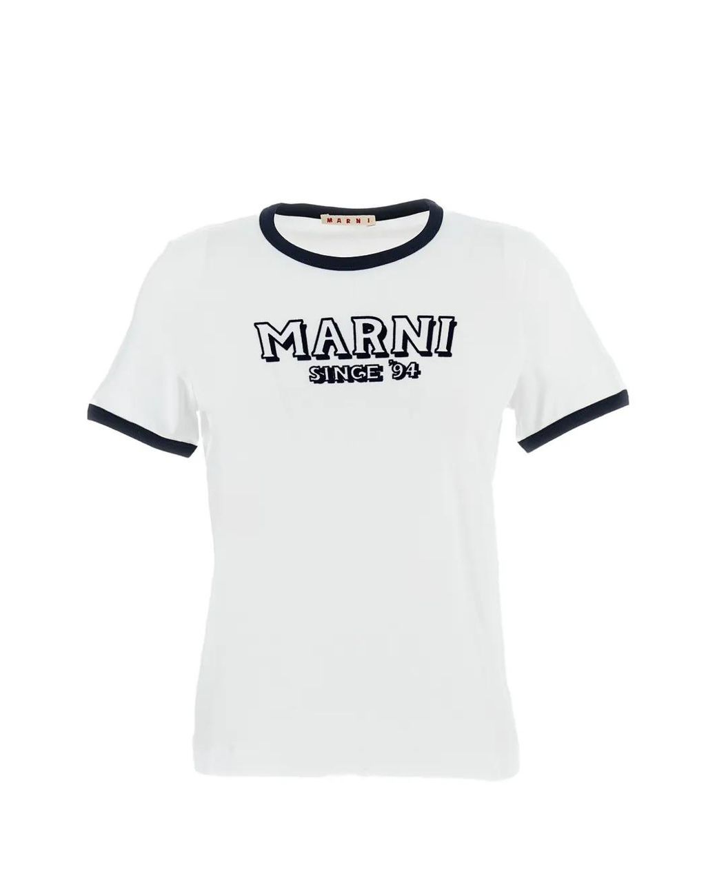 Marni White Embossed Logo T-Shirt