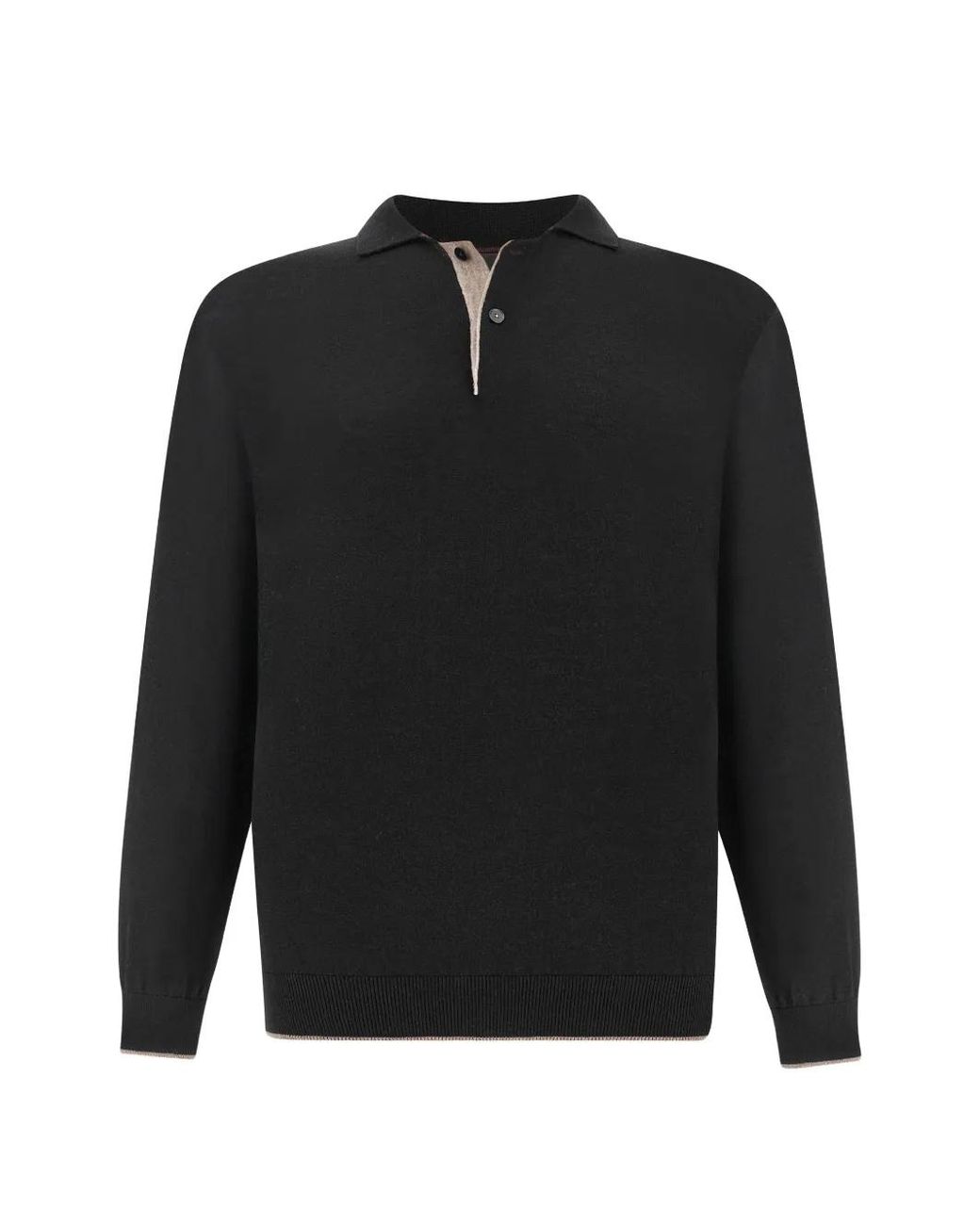 Paul & Shark Black Piuma Wool Polo Shirt for men