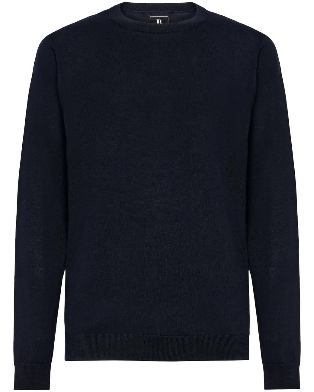 Boggi Blue Merino-Wool Crew-Neck Sweater for men