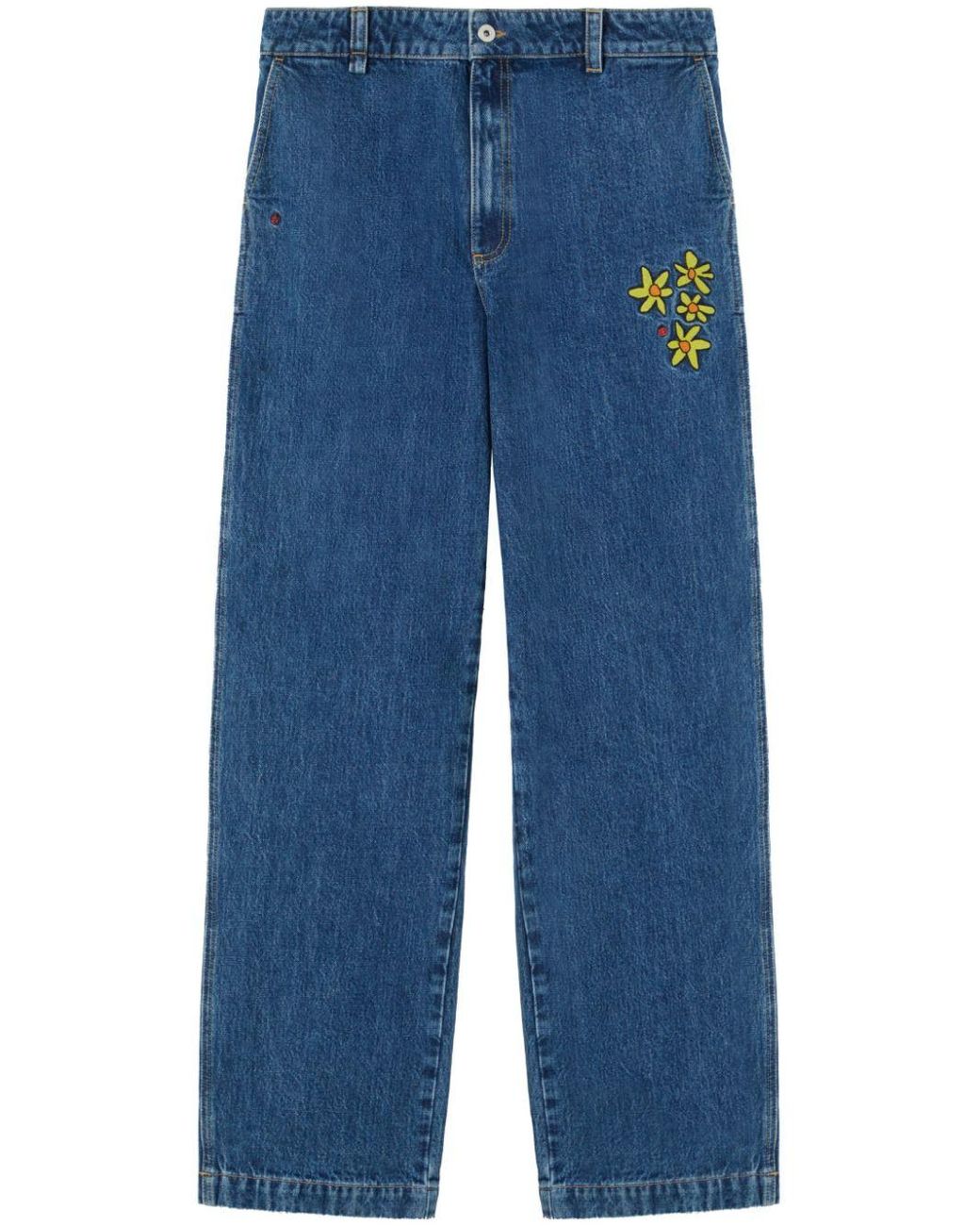 Axel Arigato West Floralembroidered Jeans in Blue for Men Lyst