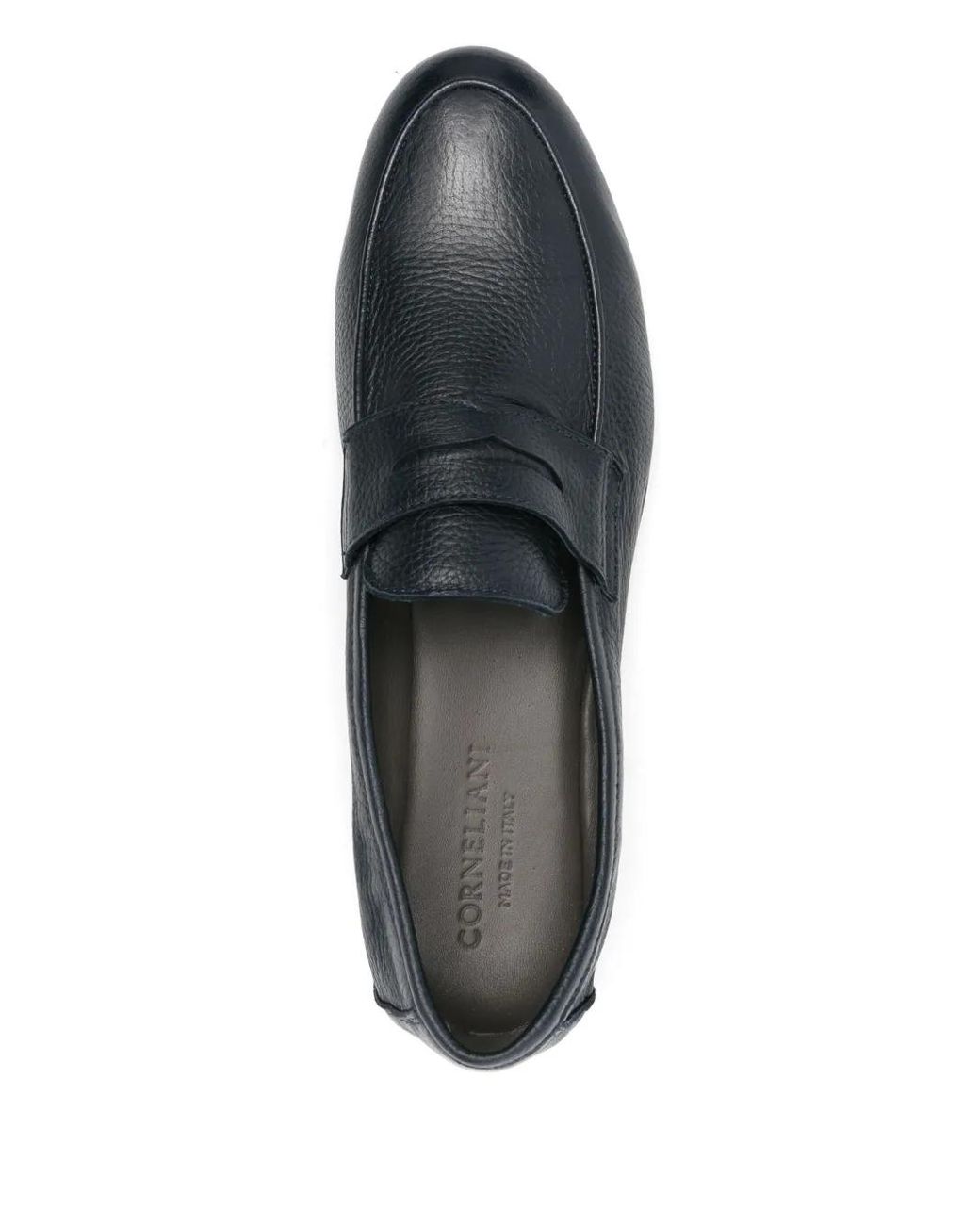 Corneliani Gray Leather Loafers for men