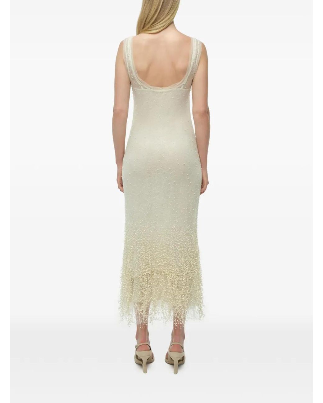 Jonathan Simkhai White Irisa Sequin-Embellished Midi Dress