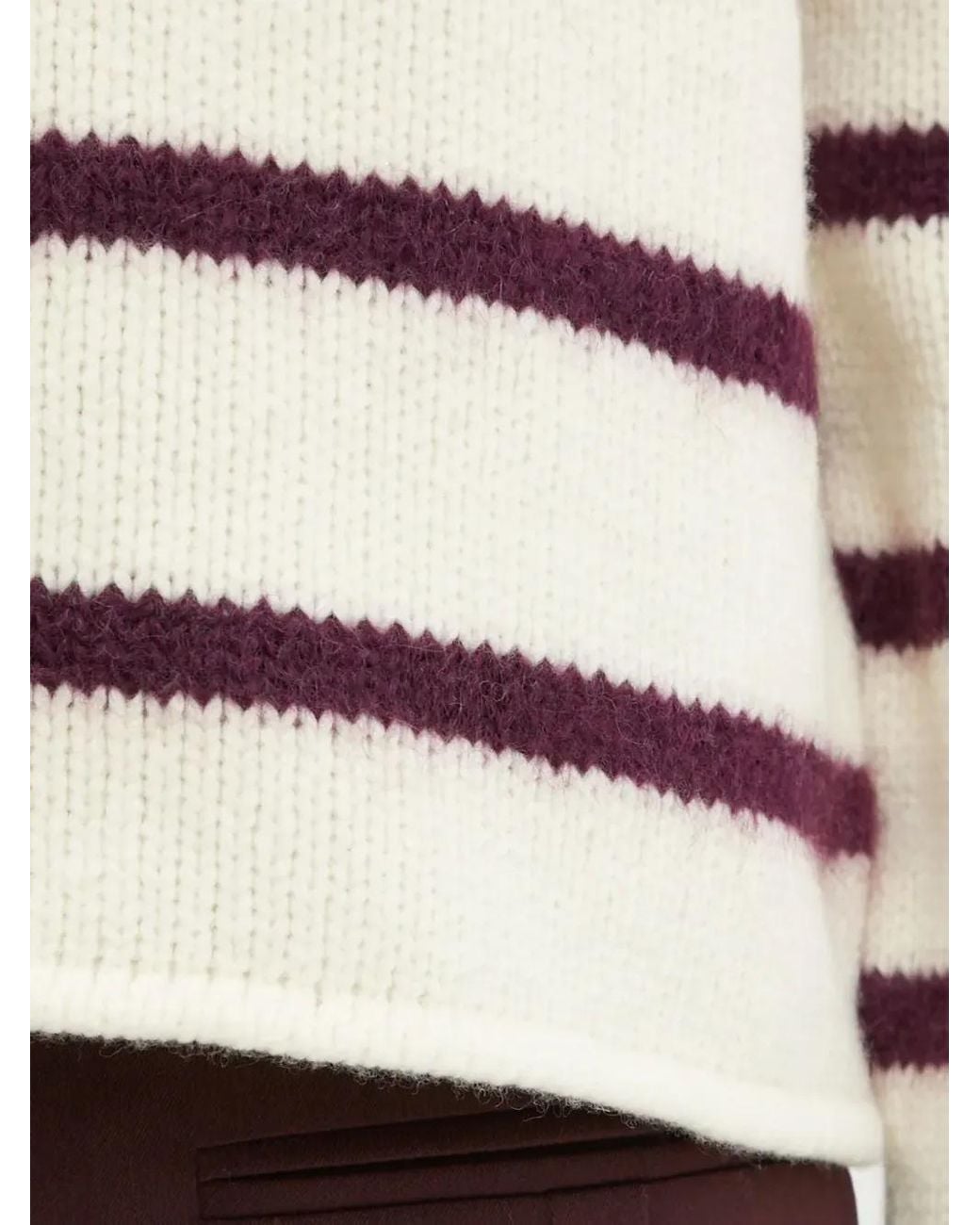 Forte_forte Red Striped Boat-Neck Sweater