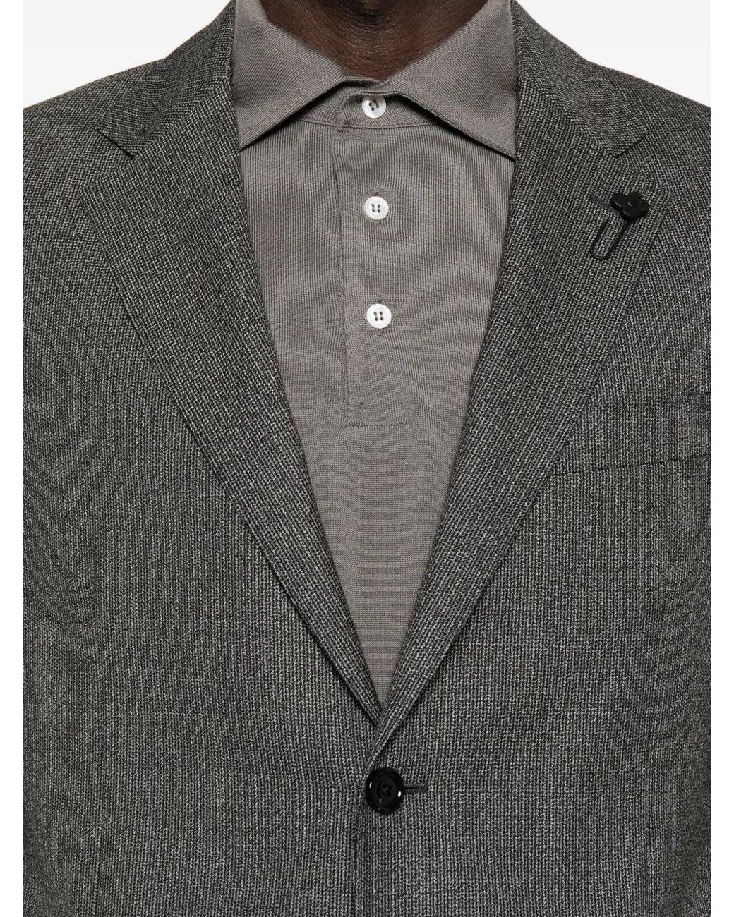 Lardini Gray Wool Single Breasted Suit for men