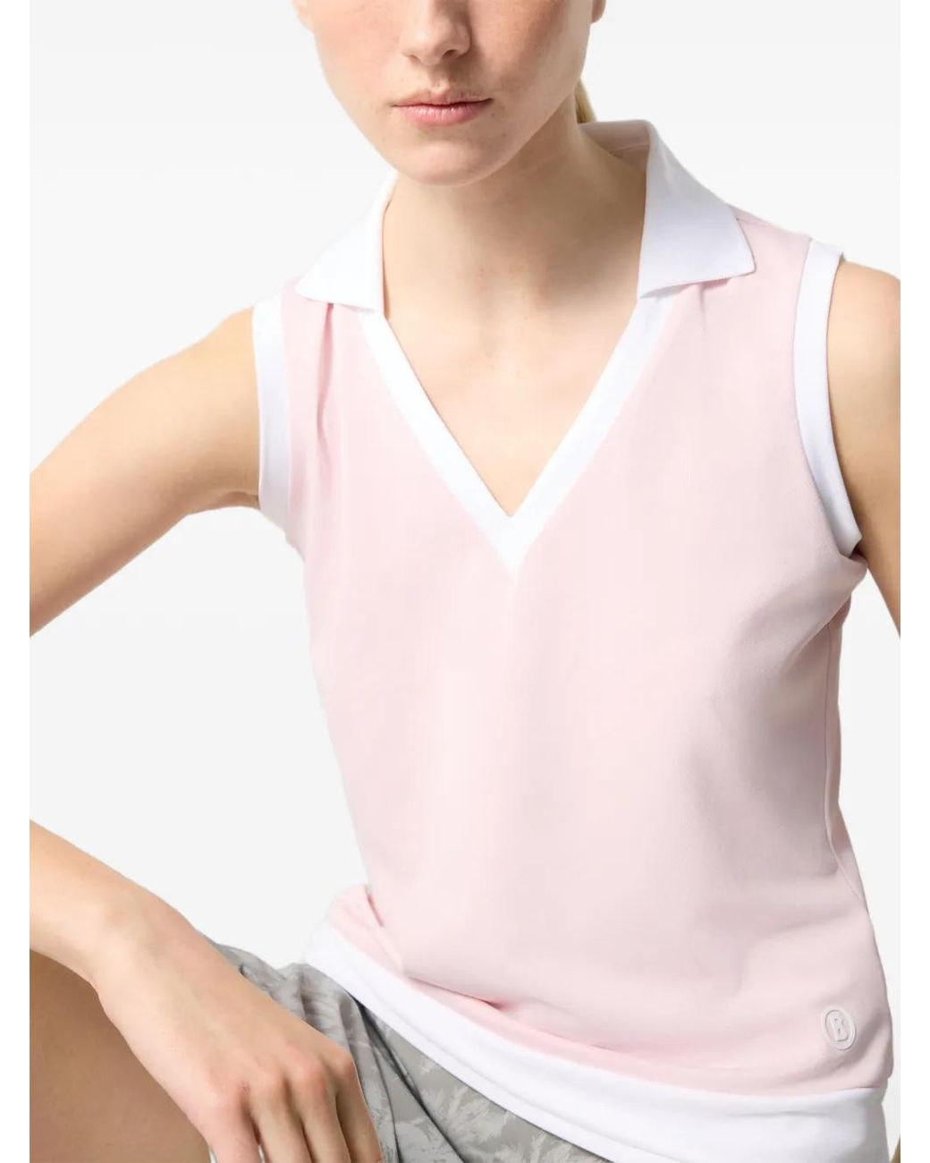 Bogner Pink Alysha Piqué-Polo Performance Tank Top