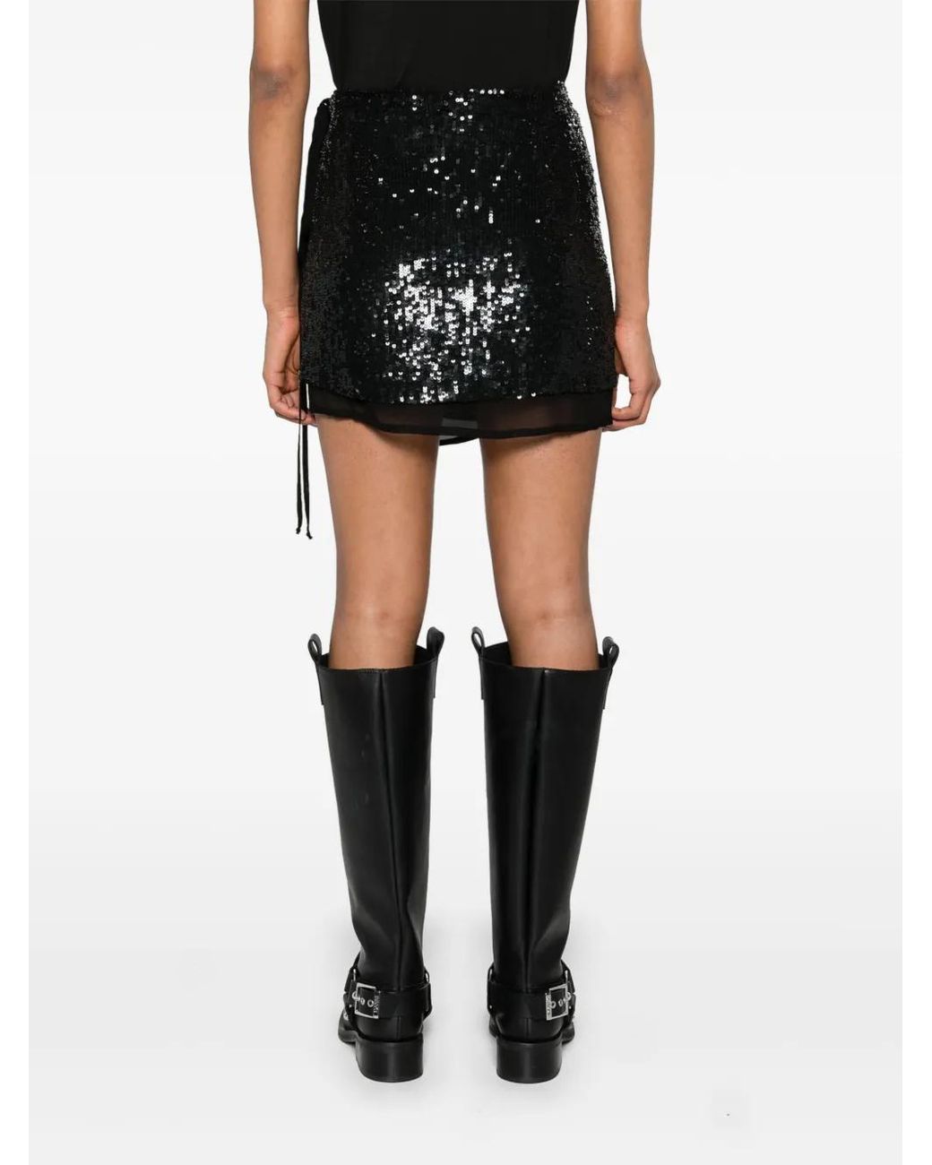 P.A.R.O.S.H. Black Gabriel Sequinned Miniskirt