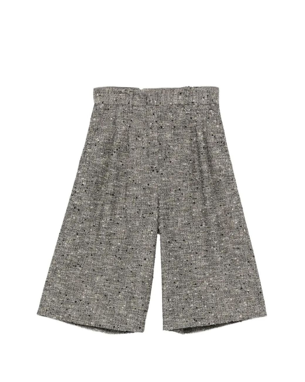 Lorena Antoniazzi Gray Tweed Wide-Leg Shorts