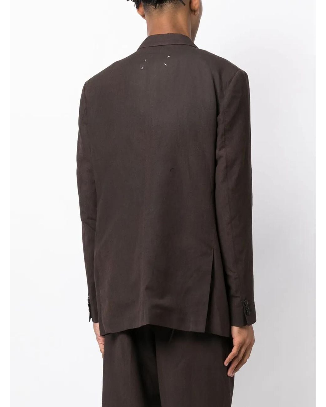 Maison Margiela Black Notched-Lapels Single-Breasted Blazer for men