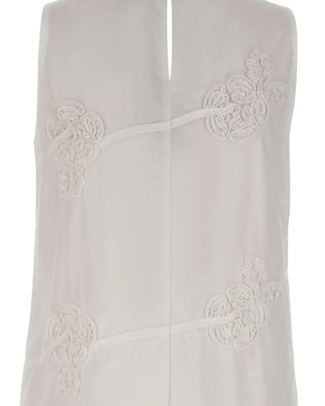 Marella White Robe Courte À Fleurs Brodées