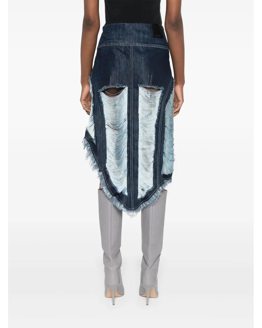 Off-White c/o Virgil Abloh Gerafelde Mini-Rok in het Blue