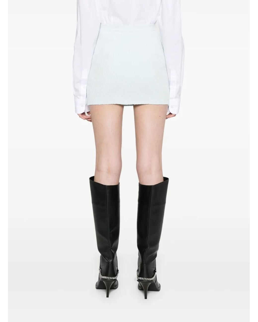 Wardrobe NYC White Towelling-Finish Mini Skirt