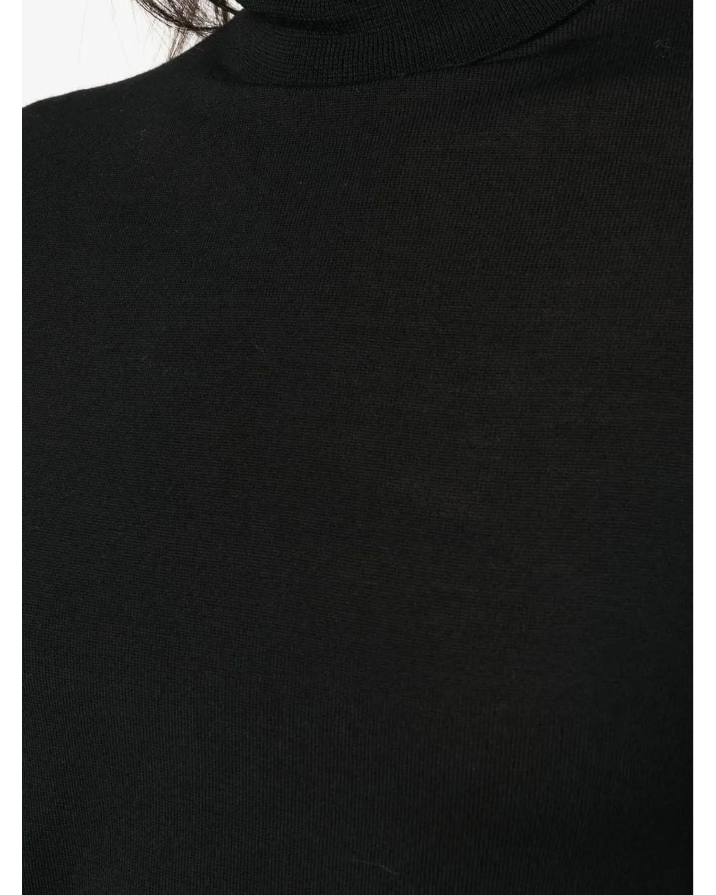 Allude Black High-Neck Virgin Wool Jumper