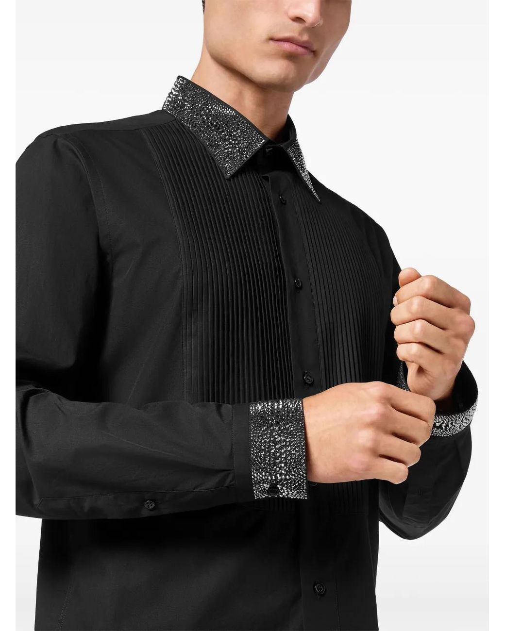 Philipp Plein Black Tie Shirt for men