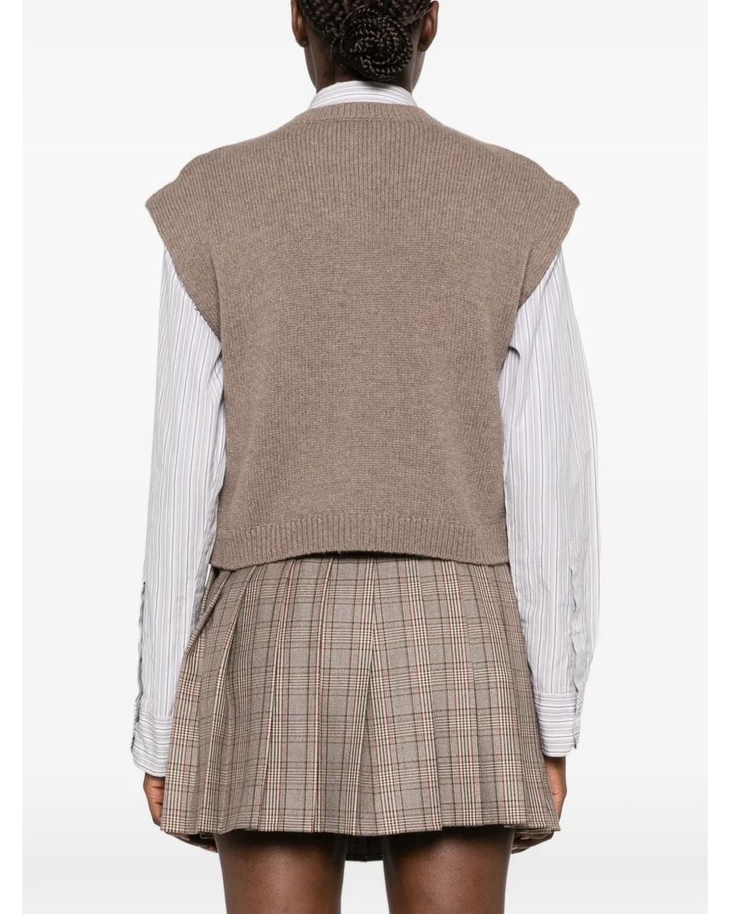 Vanisé Brown Polka-Dot Knit Vest