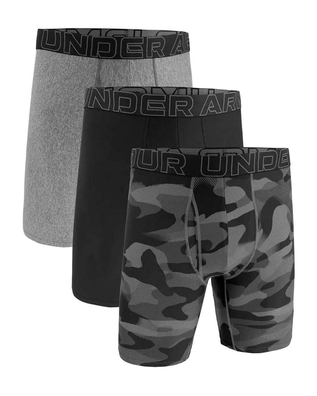 Under Armour Gray Performance Tech Camouflage Boxers (Set Of Three) for men