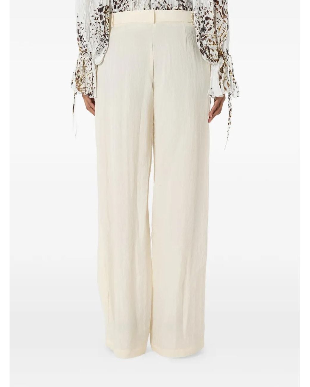 Blumarine White Butterfly-Appliqué Trousers