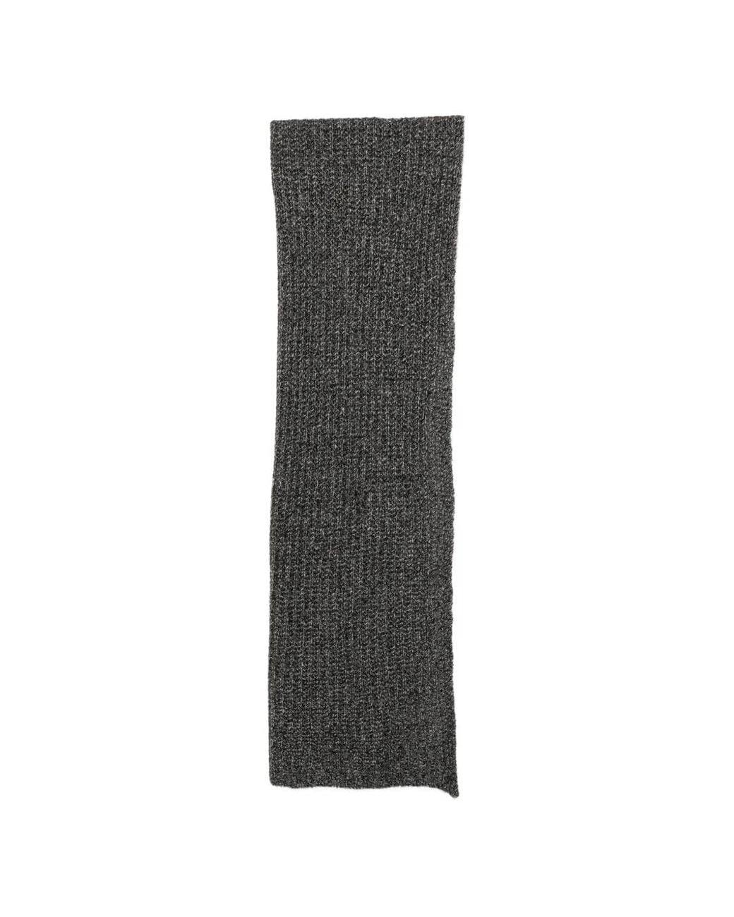 James Perse Gray Ribbed-Knit Scarf