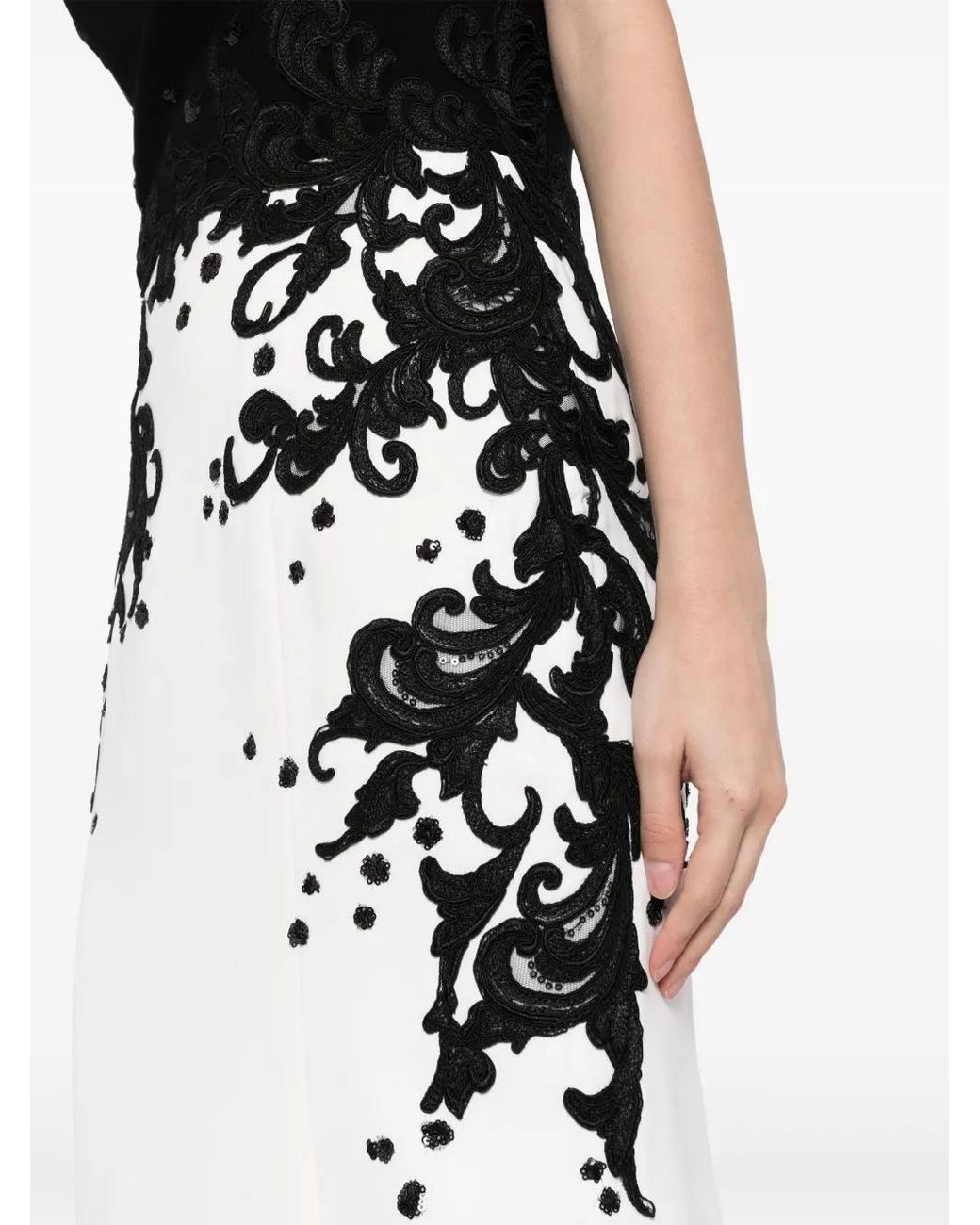 Saiid Kobeisy White Embroidered Crepe Mermaid Dress