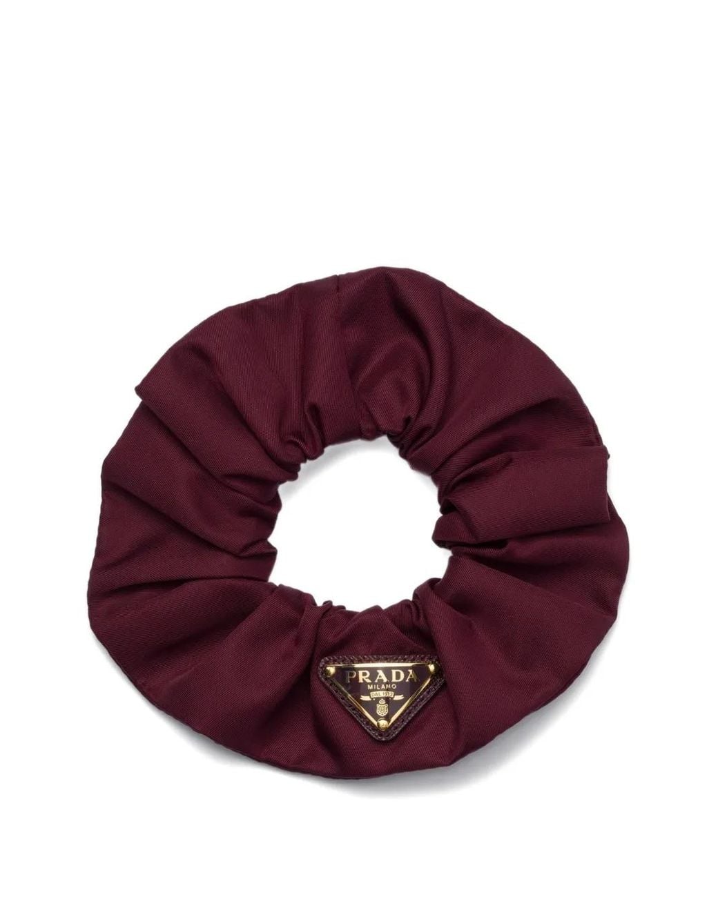 Prada Purple Triangle-Logo Scrunchie