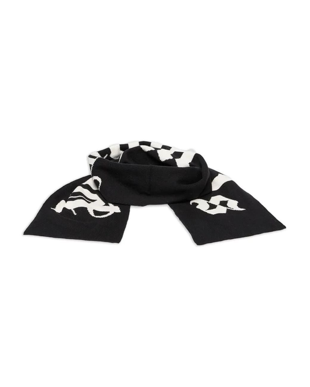 Sciarpa Con Logo Jacquard di Palm Angels in Black