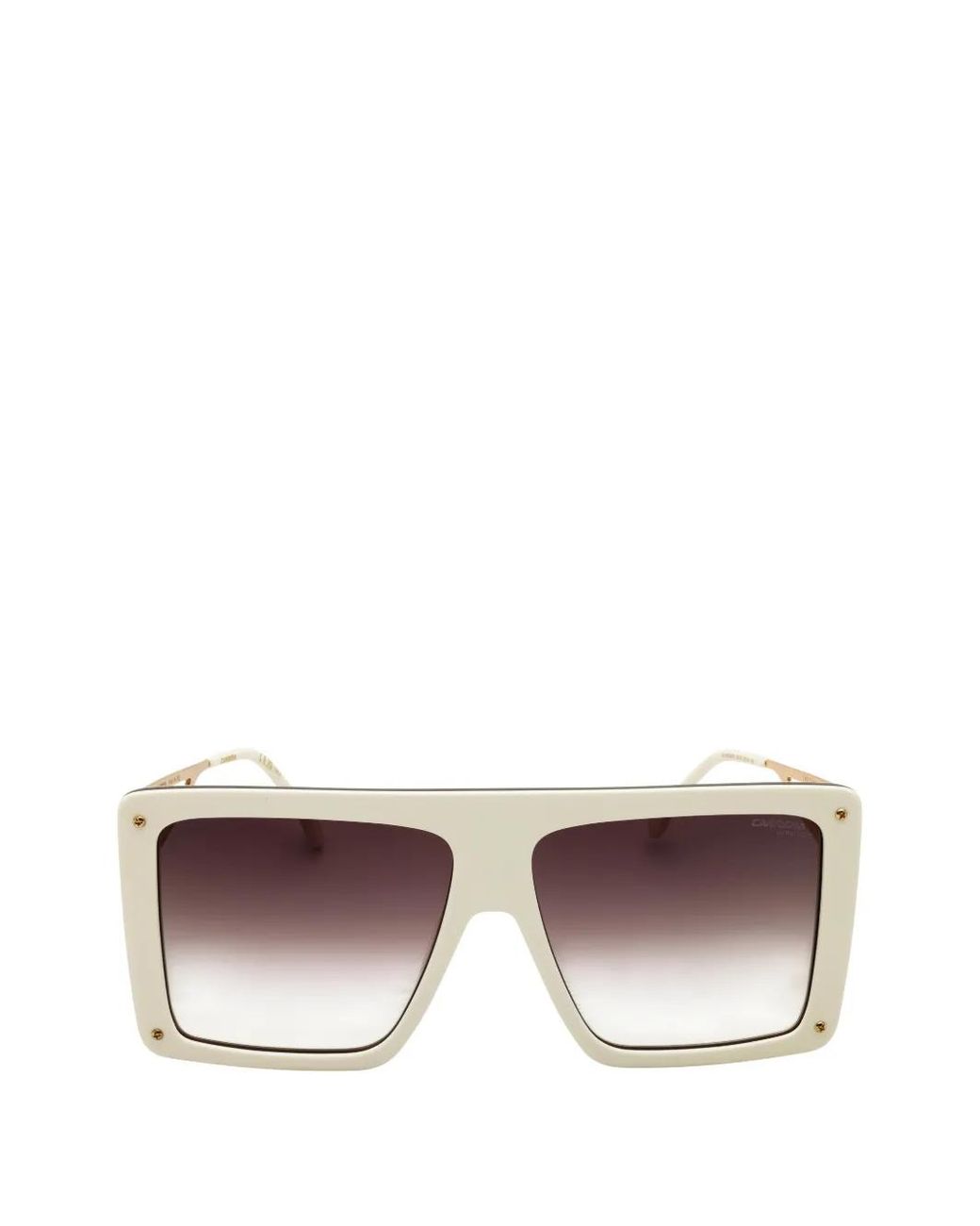 Carrera White Geometric-Frame Sunglasses