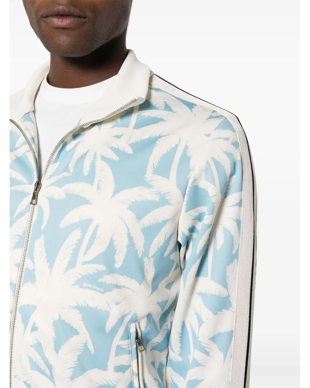 Palm Angels Blue Palms Zip-Up Track Jacket for men