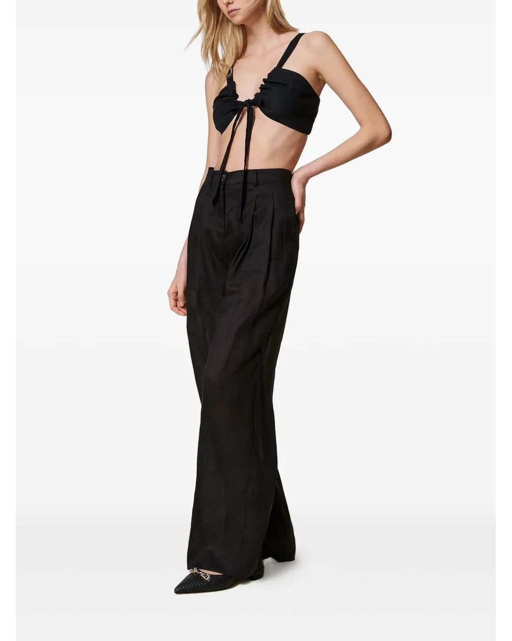 Twinset Black Linen Top