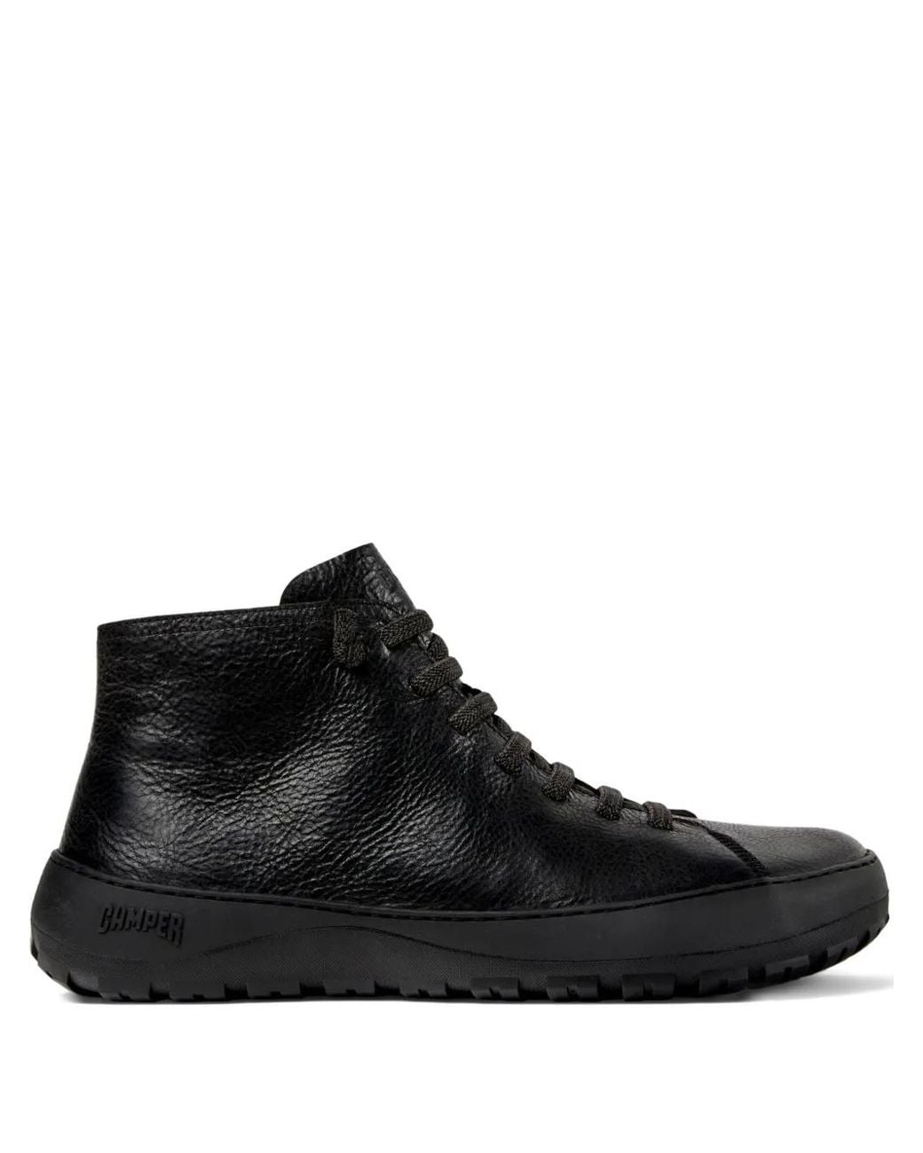 Camper Black Lace-Up Leather Ankle Boots for men