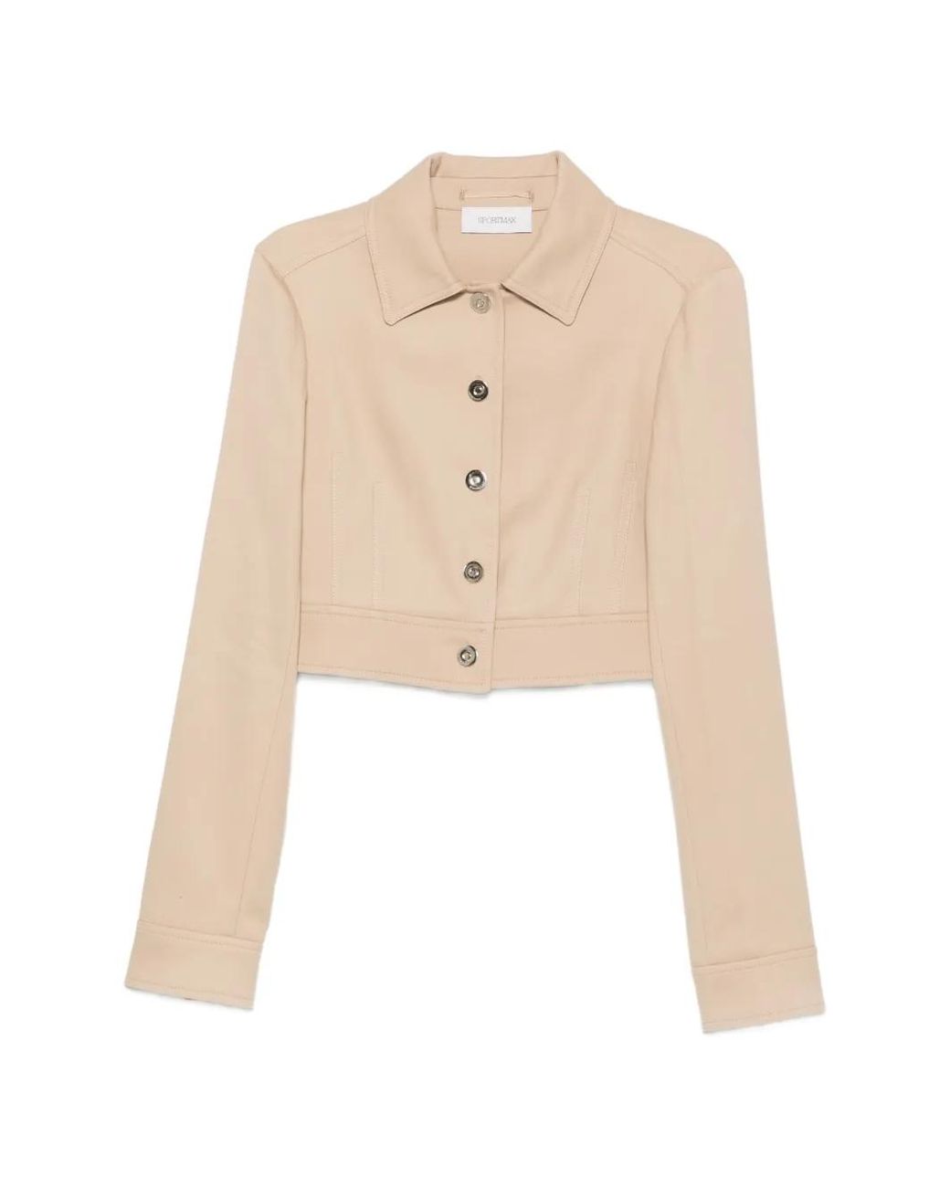 Sportmax Natural Cropped Button-Up Jacket