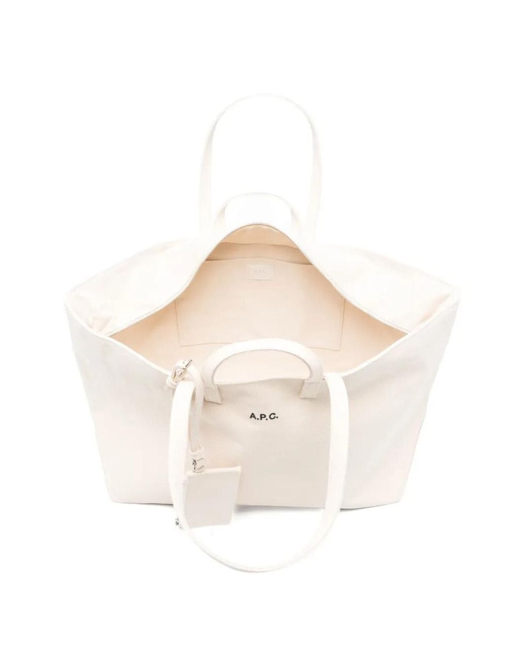 A.P.C. Natural A. P.C. "Le Drummer Toile" Tote Bag