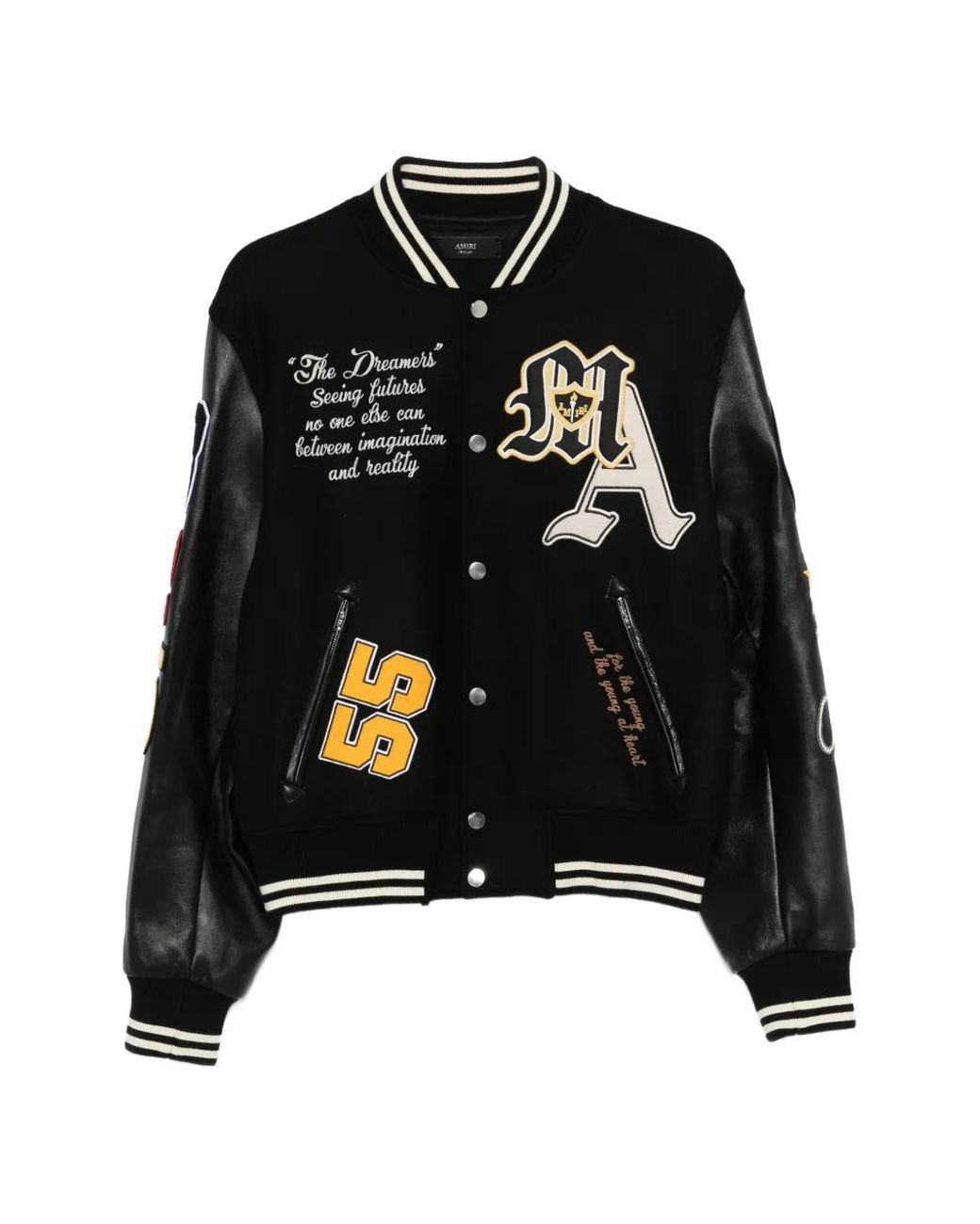 Amiri Black Varsity Patch Jacket for men