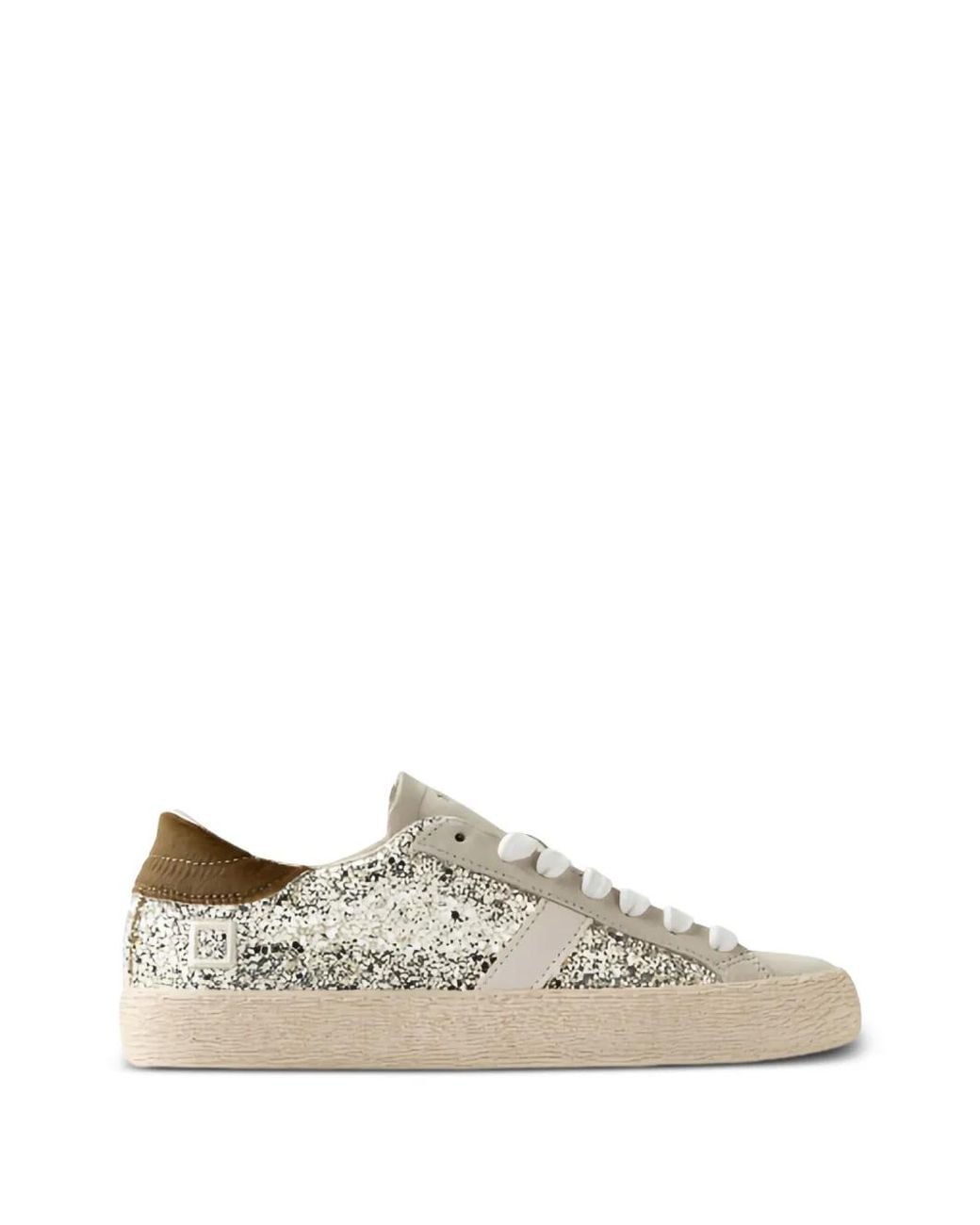 Date White Hill Glitter-Embellished Panelled Sneakers