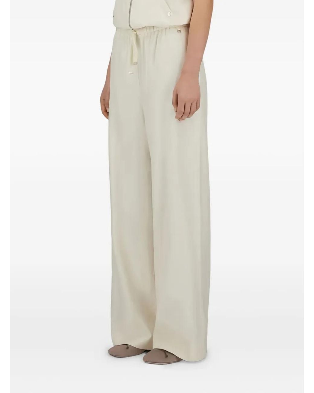 Herno White Drawstring Trousers
