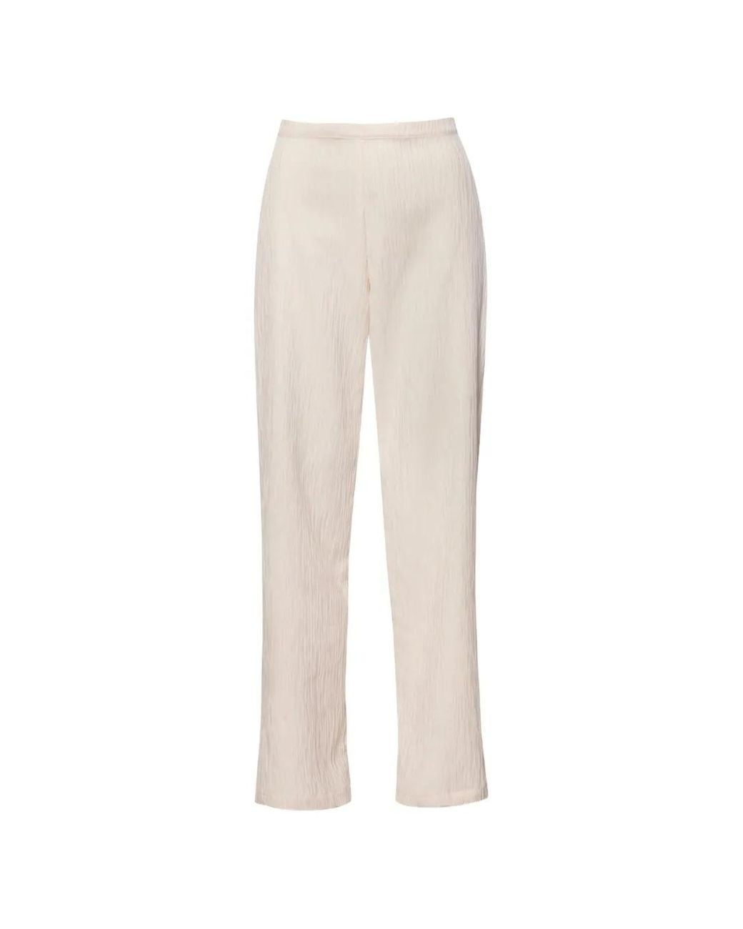 Baobab White Louise Textured Flared Trousers