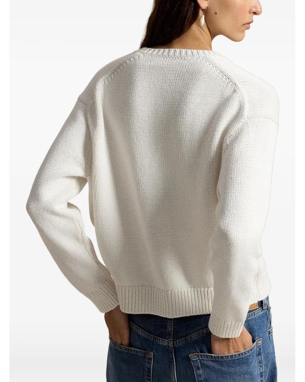 Polo Ralph Lauren White Button-Up Cardigan