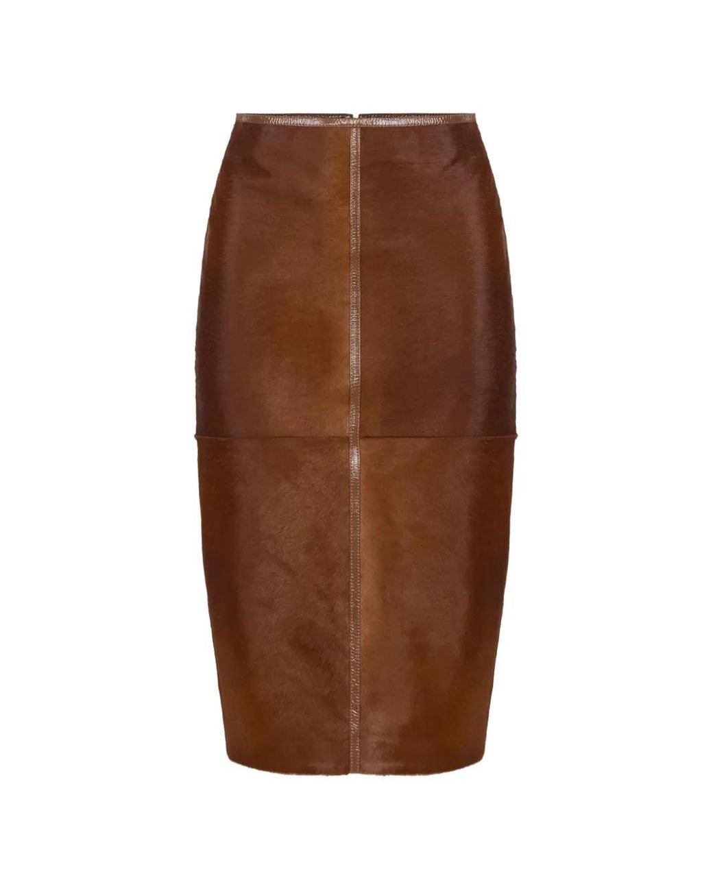 Elisabetta Franchi Brown Cowhide Skirt