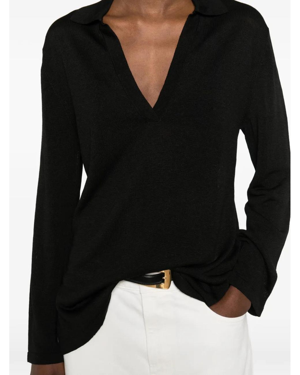 P.A.R.O.S.H. Black V-Neck Knitwear