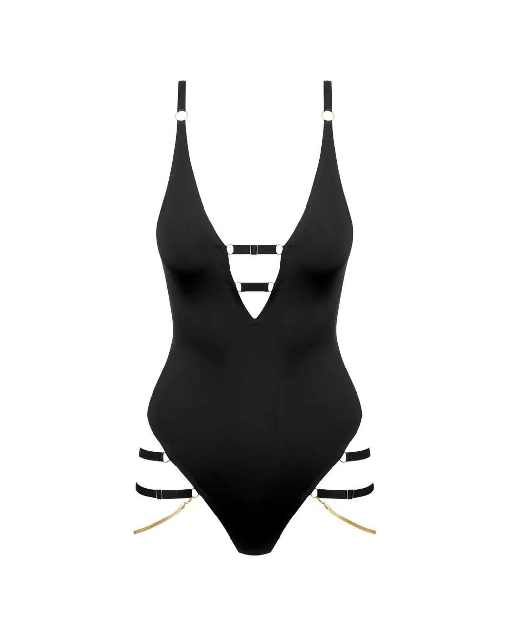 Maison Close Black V-Neck Strap Body