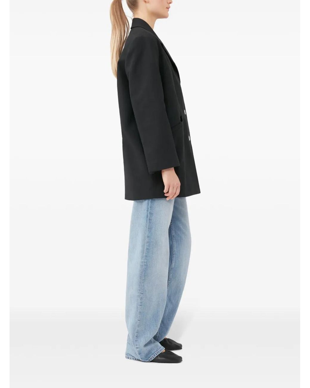 Ganni Black Suiting Cotton Blazer