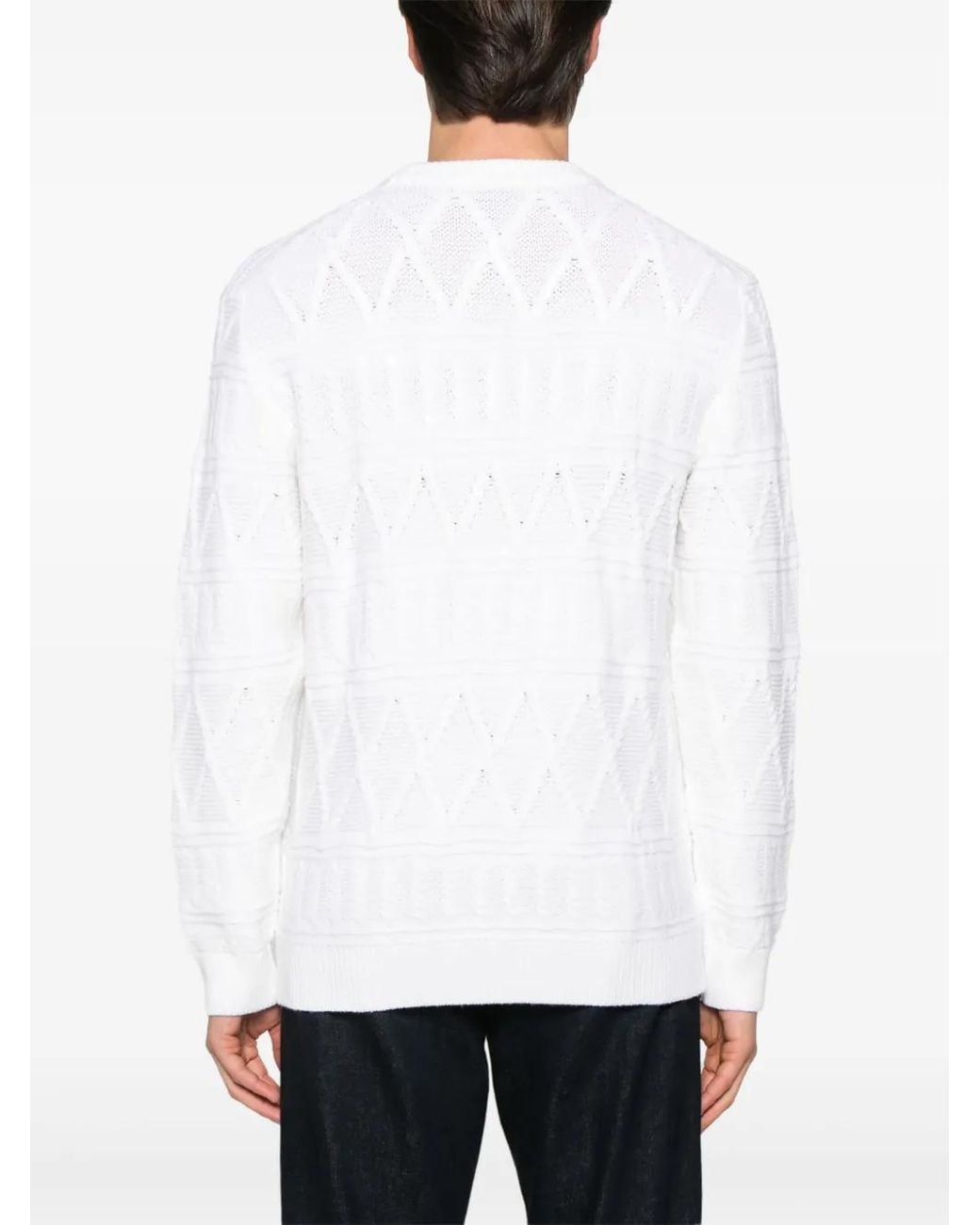 Zegna White Cable-Knit Sweater for men