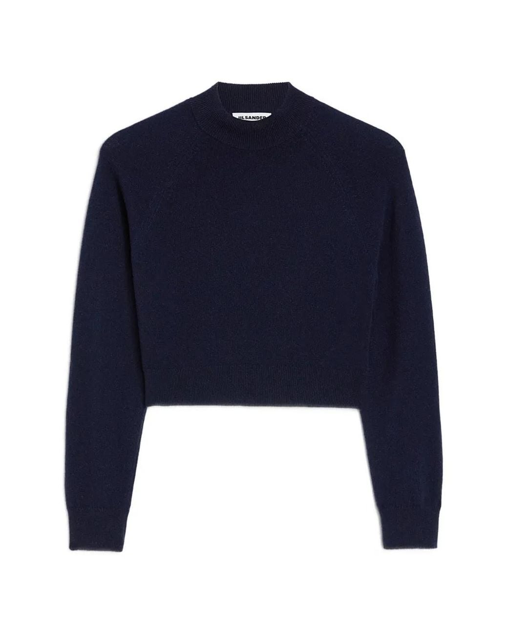 Jil Sander Blue Wool Blend Cropped Sweater