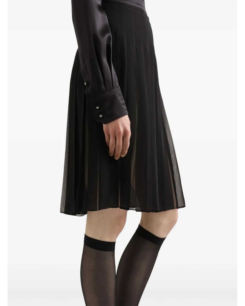 Dolce & Gabbana Black Pleated Skirt