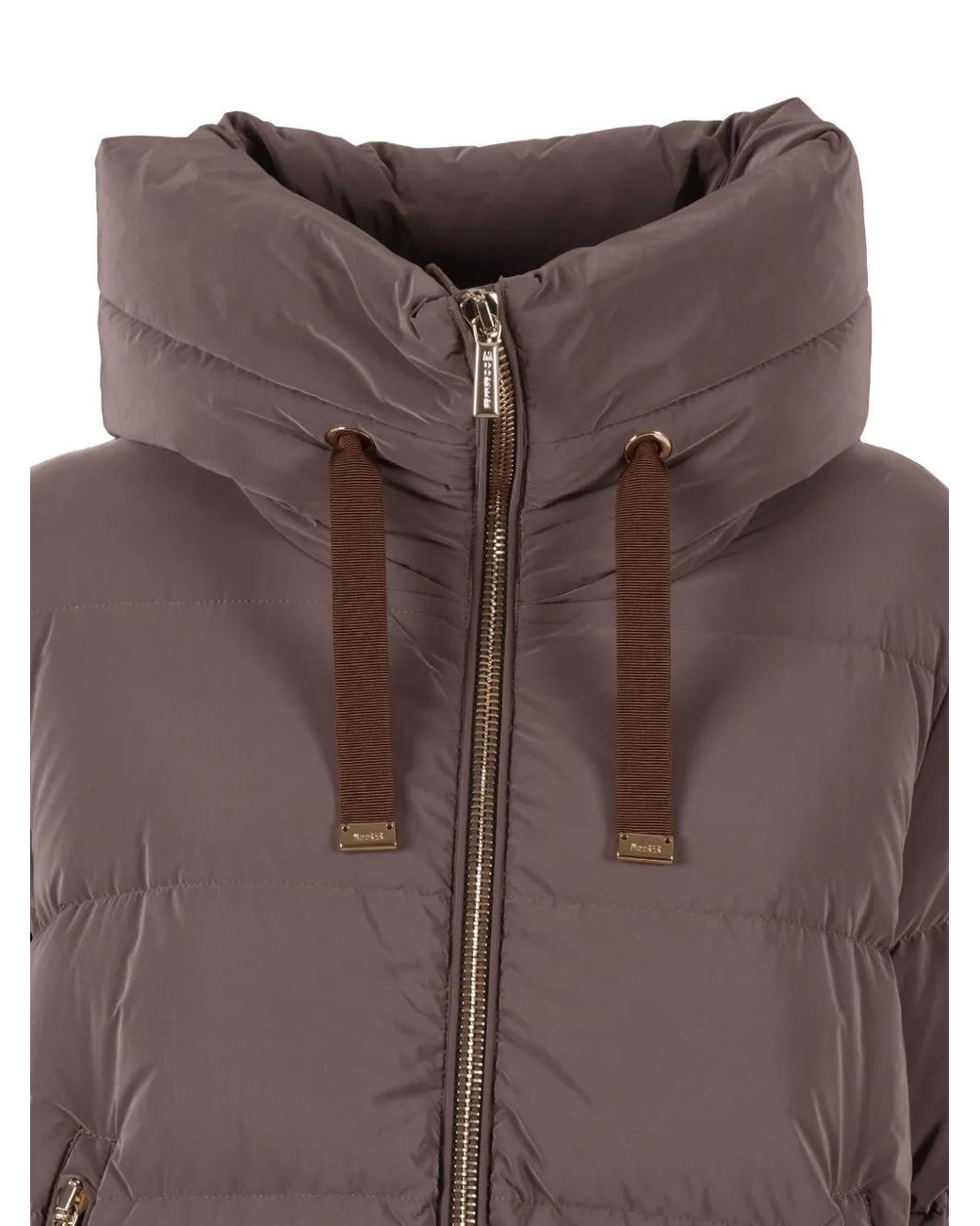 Moorer Brown Gadia Hooded Puffer Jacket