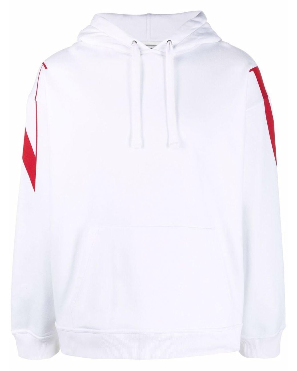 Valentino Cotton Rear Logo-print Hoodie in White/Red (White) for 