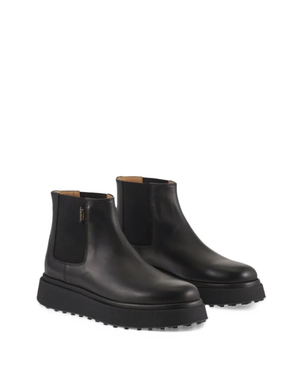 Tod's Black Elasticated Leather Ankle Boots