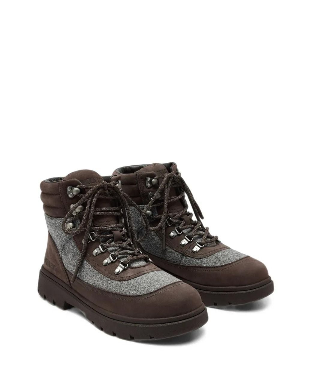 Moon Boot Black Combat Boots Felt for men