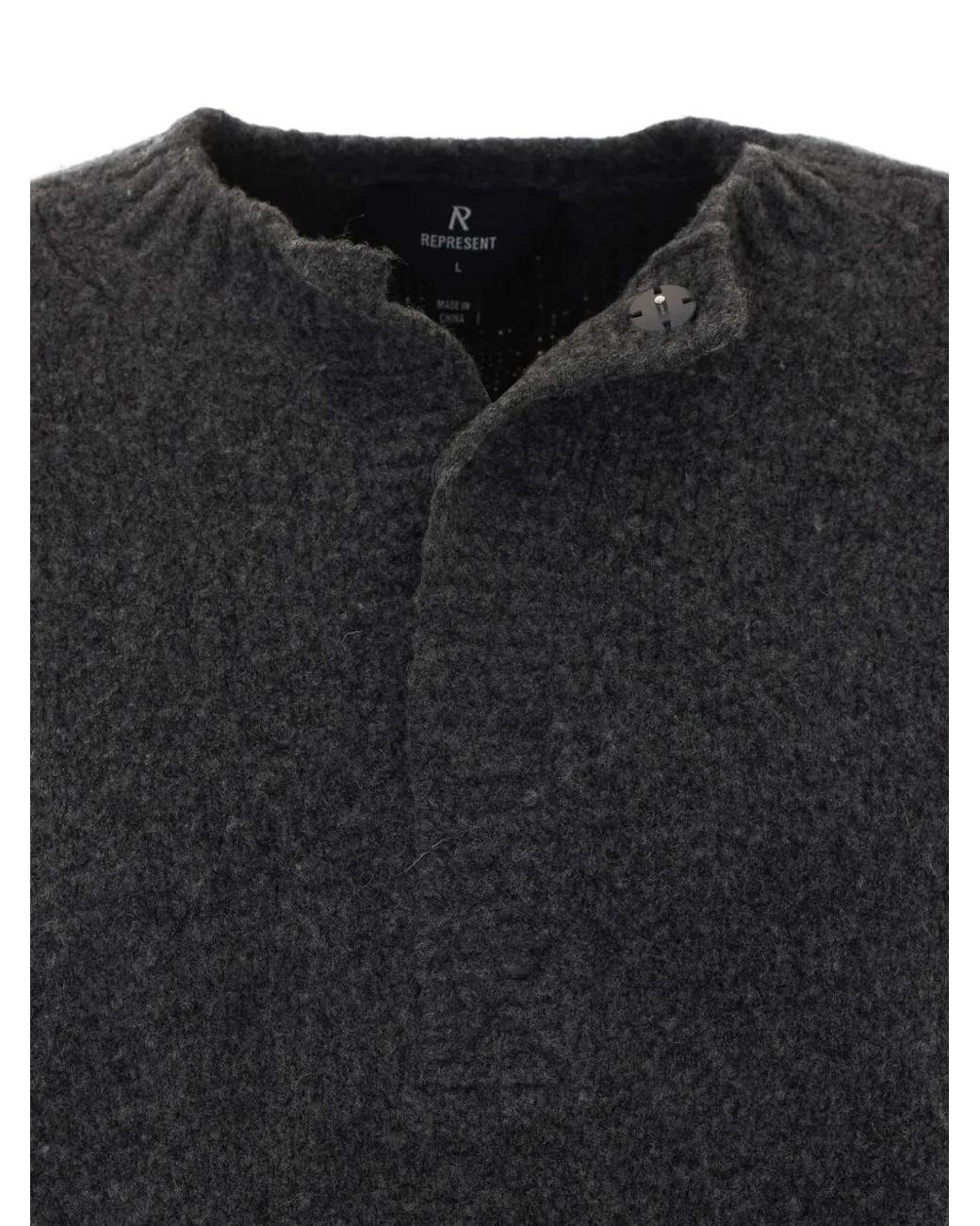 Represent Ramone Pullover Mit Halber Knopfleiste in Black für Herren
