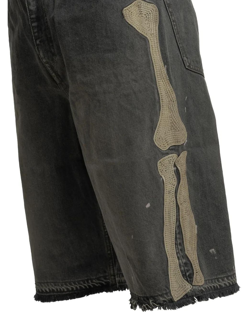Short Frangé À Patch Squelette Kapital pour homme en coloris Gray